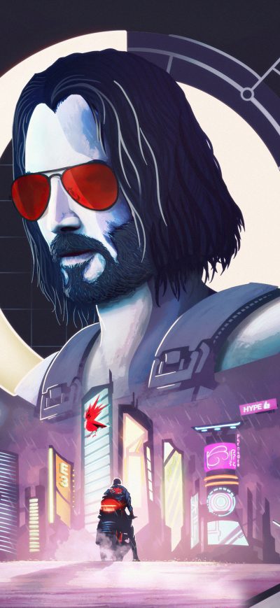 Fond d'écran iPhone Cyberpunk 2077 Ft Keanu Reeves Minimal 4k
