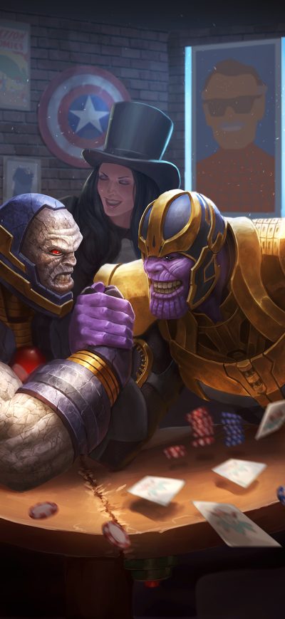 Fond d'écran iPhone Darkseid Vs Thanos Artwork