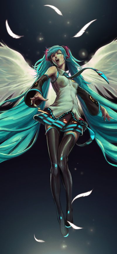 Fond d'écran iPhone Hatsune Miku Anime Wings