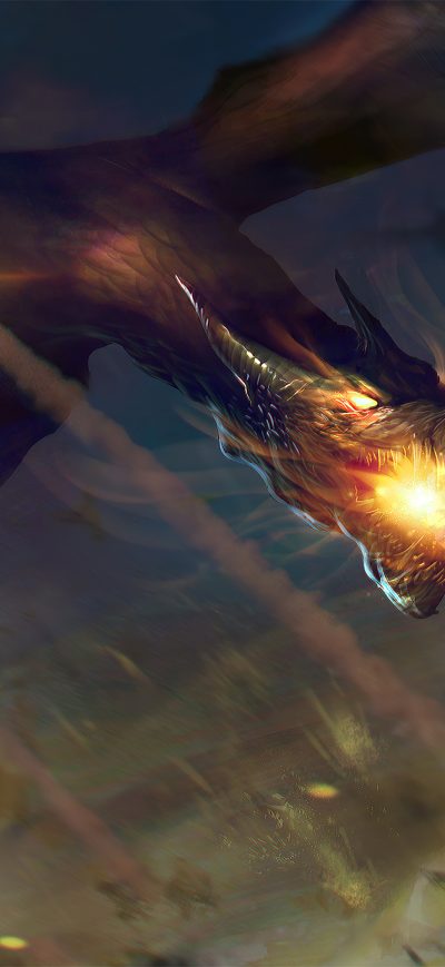 Fond d'écran iPhone Fiery Dragon 4k
