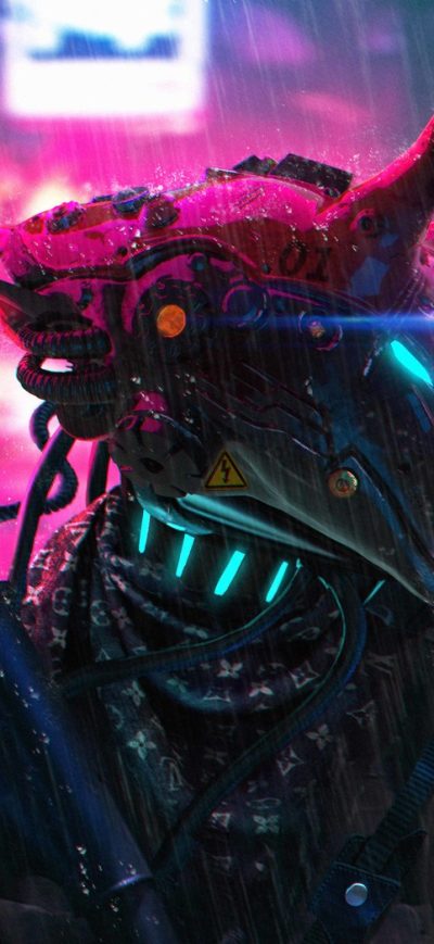 Fond d'écran iPhone Cyberpunk Neon Science Fiction Police