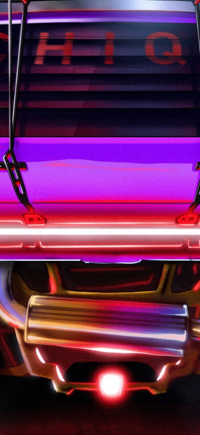 Fond d'écran iPhone Fiat Chiqo Cyberpunk