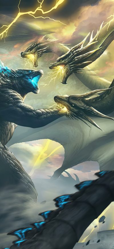 Fond d'écran iPhone Ghidorah Godzilla King Of The Monsters 4k