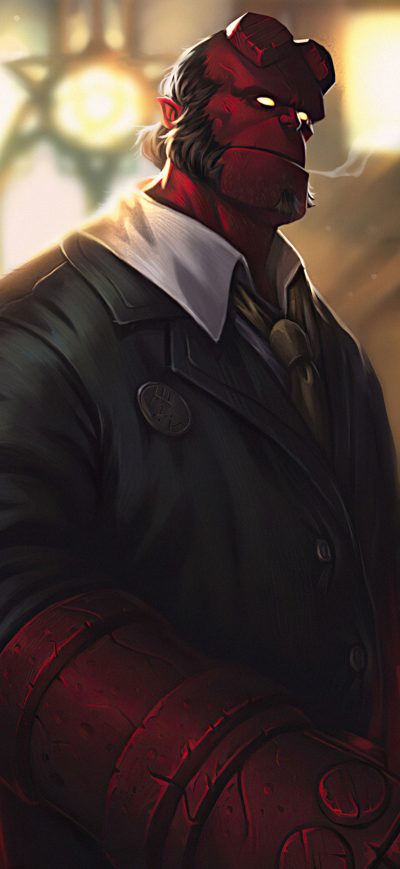 Fond d'écran iPhone Hellboy With Cigar 4k