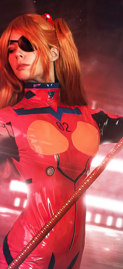 Fond d'écran iPhone Asuka Langley Evangelion Cosplay 5k