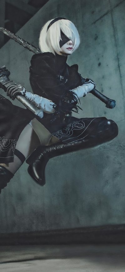 Fond d'écran iPhone 2b Nier Automata Cosplay Girl 5k