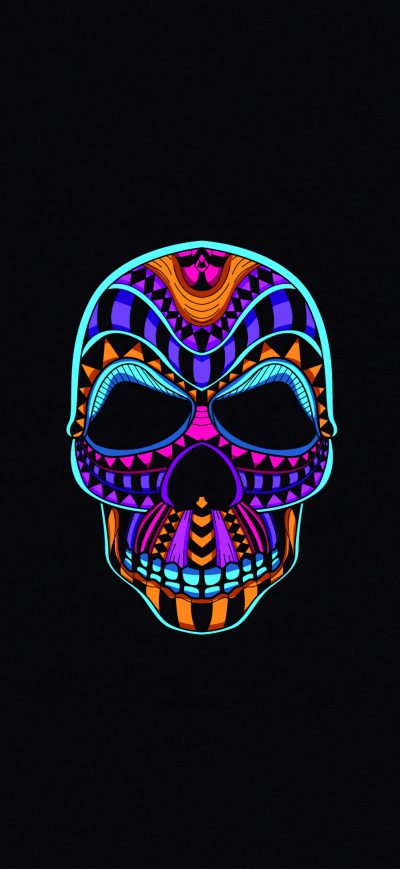 Fond d'écran iPhone Skull Dark Minimal 4k