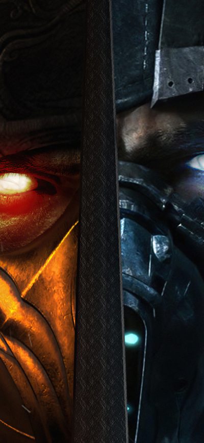 Fond d'écran iPhone Scorpion X Sub Zero Mortal Kombat 4k