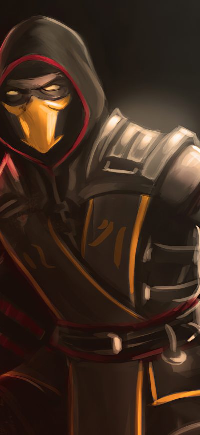 Fond d'écran iPhone Scorpion Mortal Kombat 4k