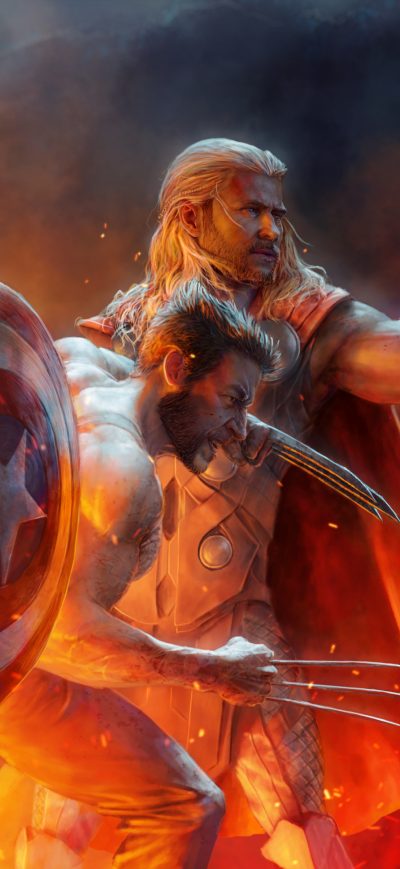 Fond d'écran iPhone Captain America Wolverine Thor