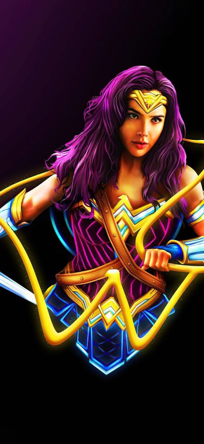 Fond d'écran iPhone Wonder Woman Minimal 5k