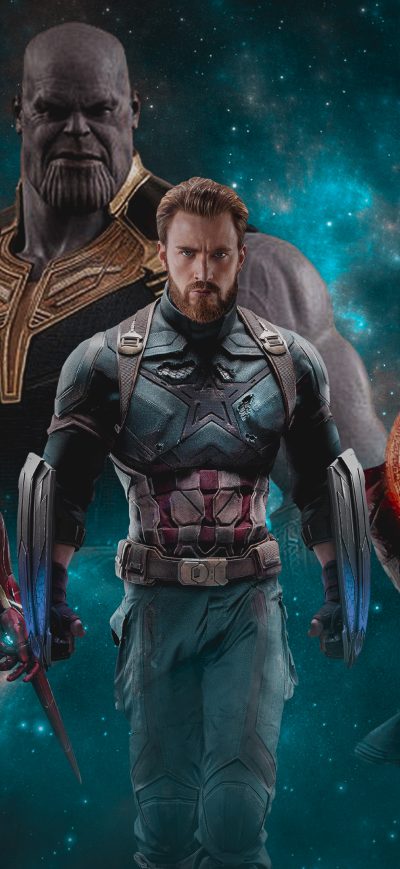 Fond d'écran iPhone The Big 3 Vs Thanos Art