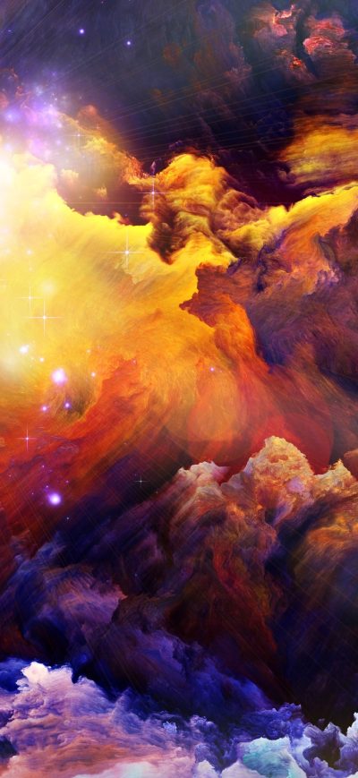 Fond d'écran iPhone Space Stars Abstract Digital Art Nebula 4k