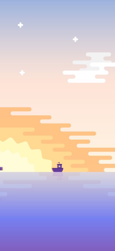 Fond d'écran iPhone Sunset Boat Minimal 4k