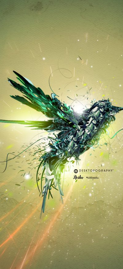 Fond d'écran iPhone Green Bird Art