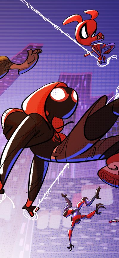Fond d'écran iPhone Spider Verse Cartoon Art