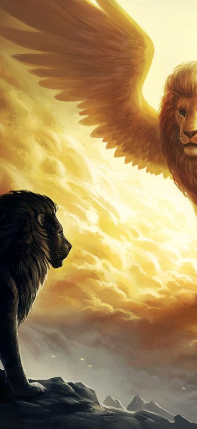 Fond d'écran iPhone Lion King Spiritual Dark Fantasy