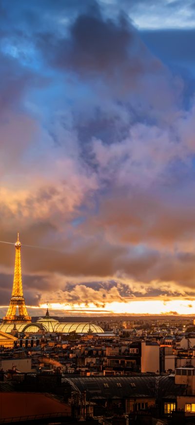 Fond d'écran iPhone Eiffel Tower View From Far Away 8k