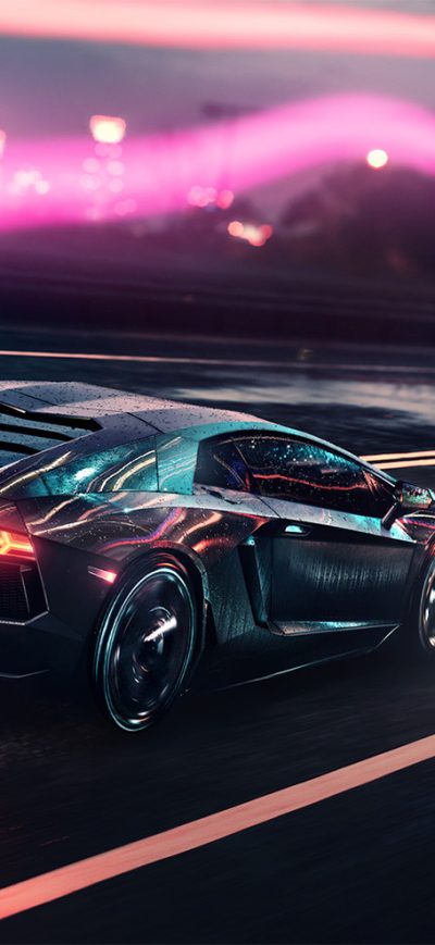 Fond d'écran iPhone Neon Demon Lamborghini