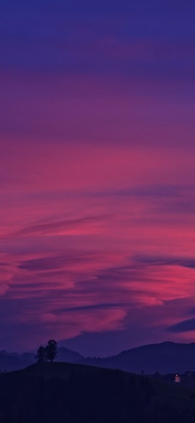Fond d'écran iPhone Silhouette Beautiful Clouds Photo Pink 4k