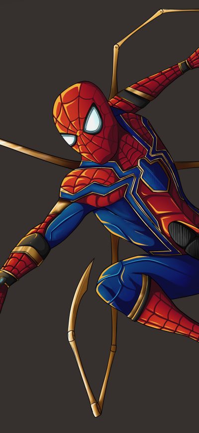 Fond d'écran Spider Man Iron Suit 4k sur iPhone