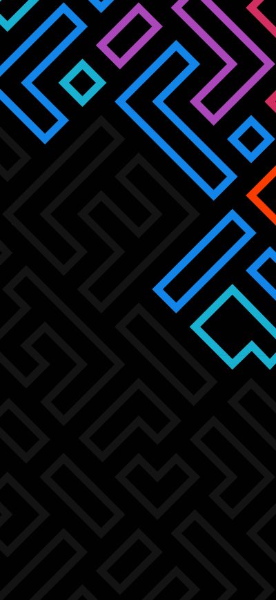 Fond d'écran iPhone Minimalistic Shapes Dark Neon 4k