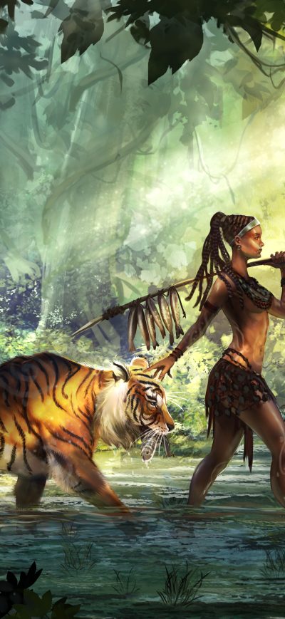 Fond d'écran iPhone Tiger Guardian 4k