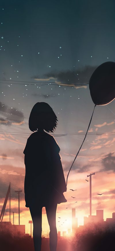 Fond d'écran iPhone Anime Girl With Balloon In Hand