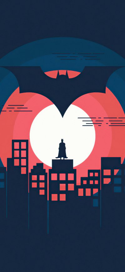 Fond d'écran iPhone Batman Minimal Illustration 5k