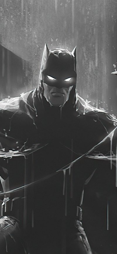Fond d'écran iPhone Batman With Batarang Dark 4k