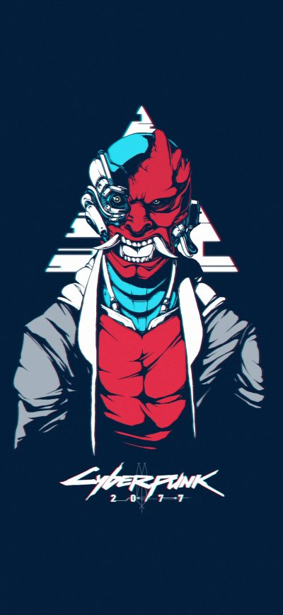 Fond d'écran iPhone Cyberpunk 2077 Minimal 4k