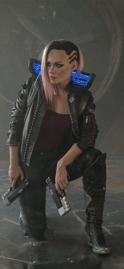 Fond d'écran iPhone Cyberpunk 2077 Cosplay Girl