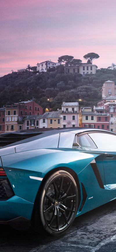 Fond d'écran iPhone Sea Green Lamborghini Aventador 4k