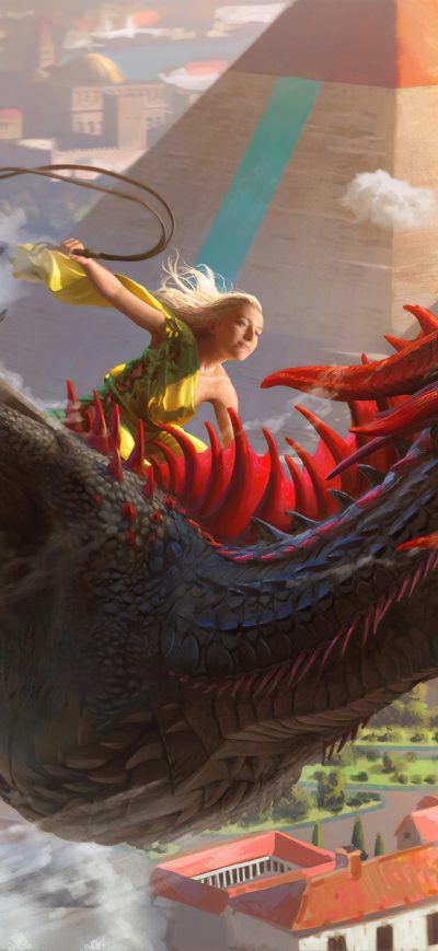 Fond d'écran iPhone Daenerys And Dragon 4k