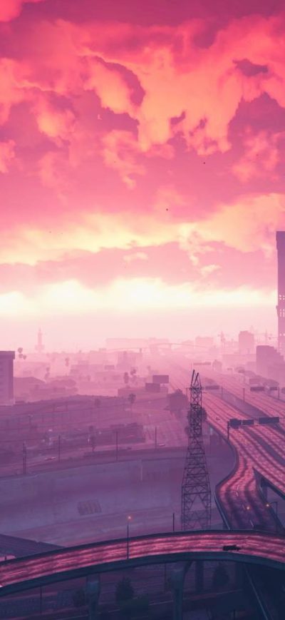 Fond d'écran iPhone Grand Theft Auto V Sunset Artwork