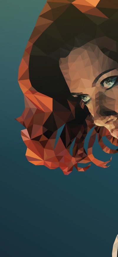 Fond d'écran iPhone Black Widow Low Poly Art