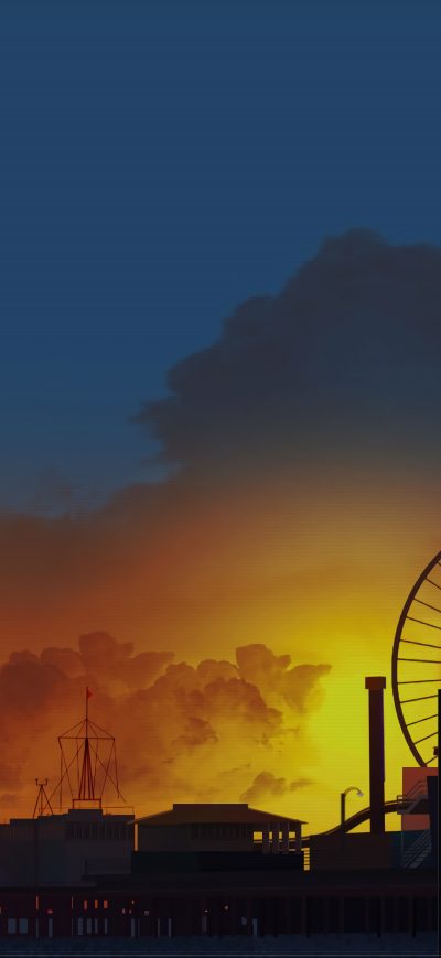 Fond d'écran iPhone Ferris Wheel Digital Art 4k