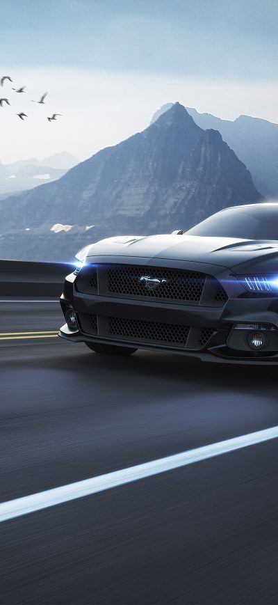 Fond d'écran Black Ford Mustang 4k 2020 sur iPhone