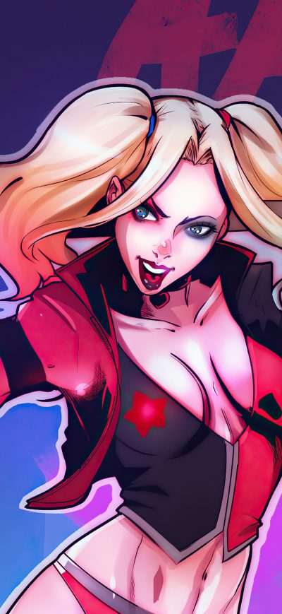 Fond d'écran iPhone Harley Quinn With Base Bat Fan Art 4k