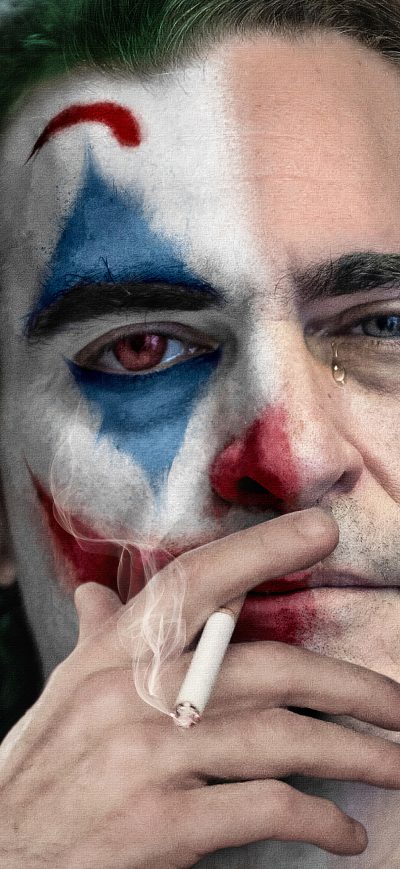 Fond d'écran iPhone Joker Smoking 4k