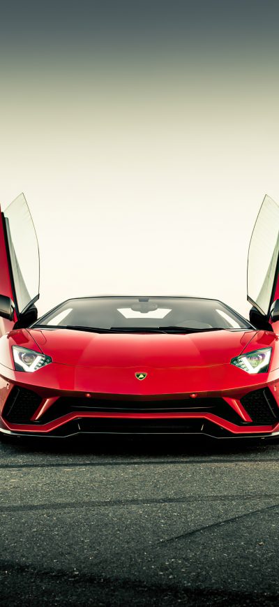 Fond d'écran iPhone Red Lamborghini Aventador Front