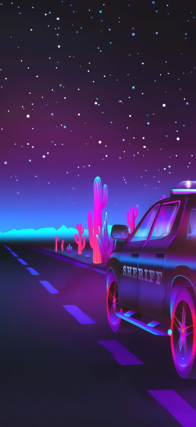 Fond d'écran iPhone Sherift Retro Road 4k