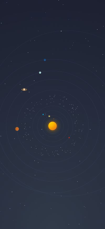 Fond d'écran iPhone Solar System Minimal 4k