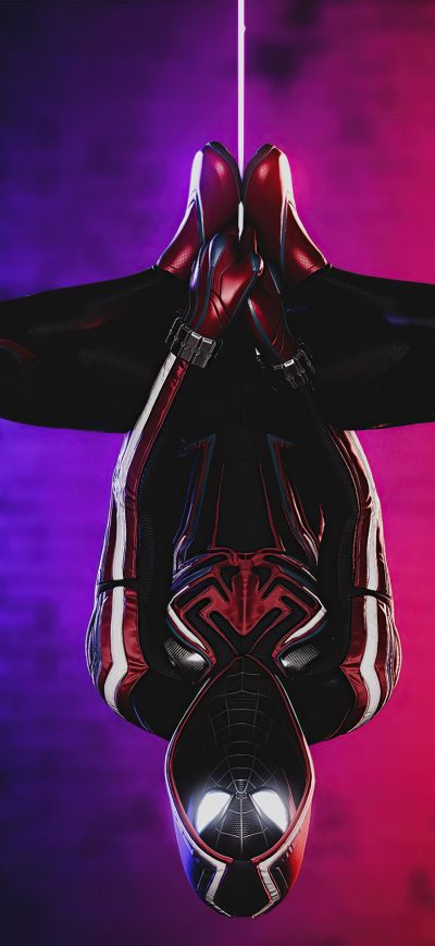 Fond d'écran iPhone Spiderman Miles Morales 2021 Upside Down
