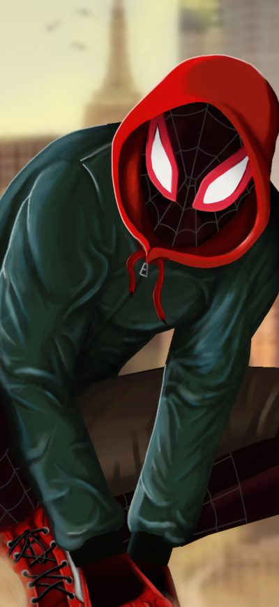 Fond d'écran iPhone Miles Morales Somewhere