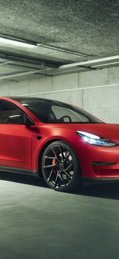 Fond d'écran iPhone Novitec Tesla Model 3 2019