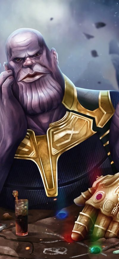 Fond d'écran iPhone Thanos Infinity Gauntlet Artwork New