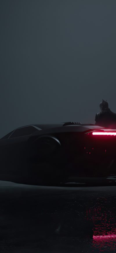 Fond d'écran iPhone The Batman Neon Ride 4k