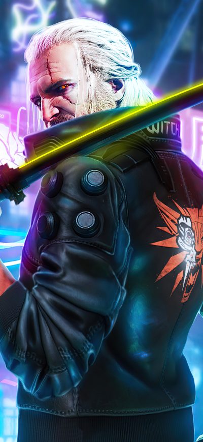 Fond d'écran iPhone Witcher 3 Geralt Of Rivia X Cyberpunk 4k