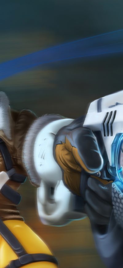 Fond d'écran iPhone Tracer Overwatch Fanart 4k